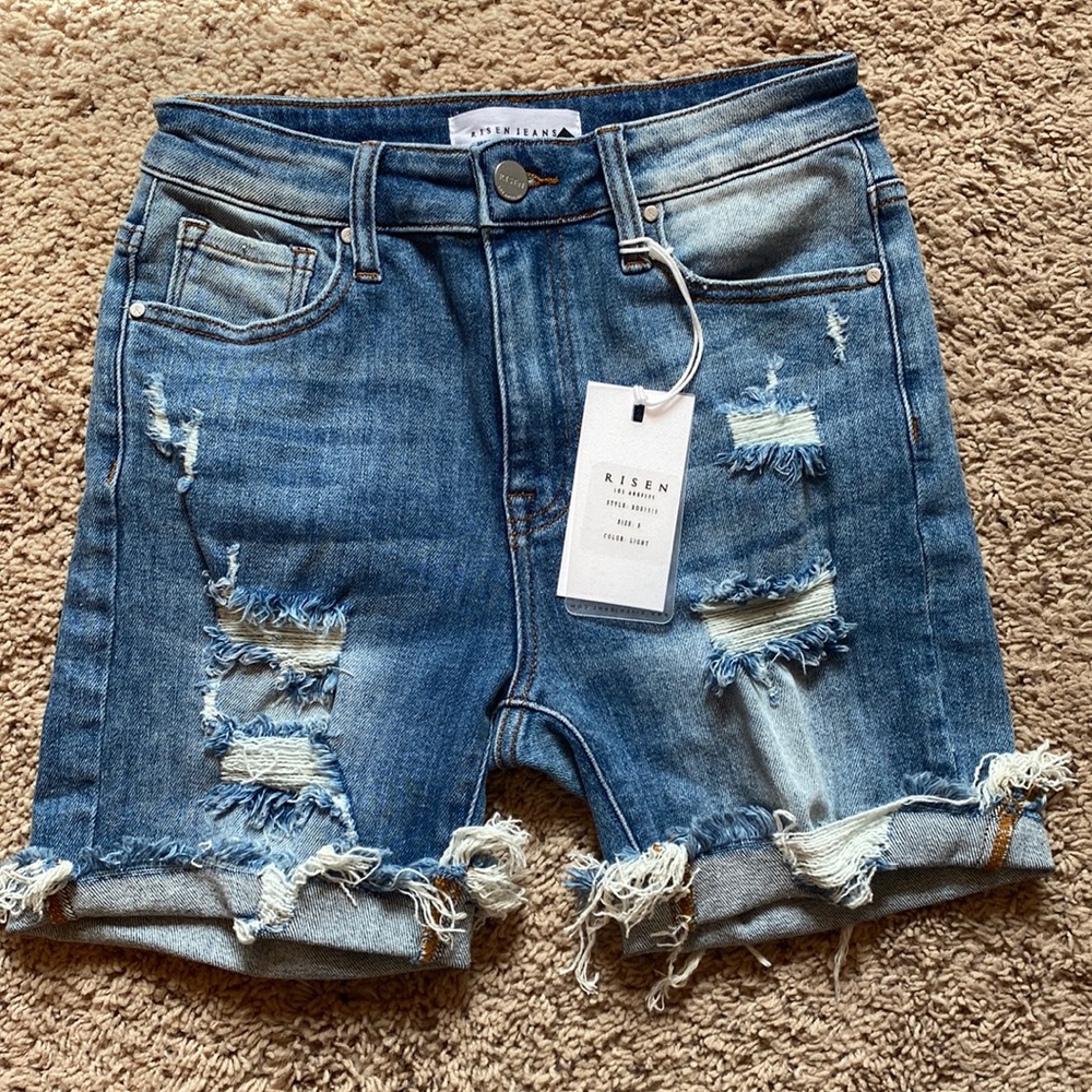 Risen high rise jean shorts size small